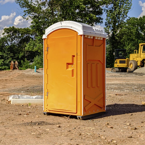 how often are the portable toilets cleaned and serviced during a rental period in Calhoun County